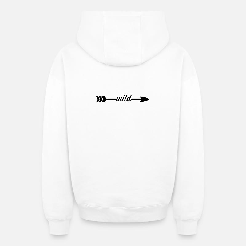 Sauvage - Sweat à capuche unisexe zippé oversize épais SPREAD - blanc