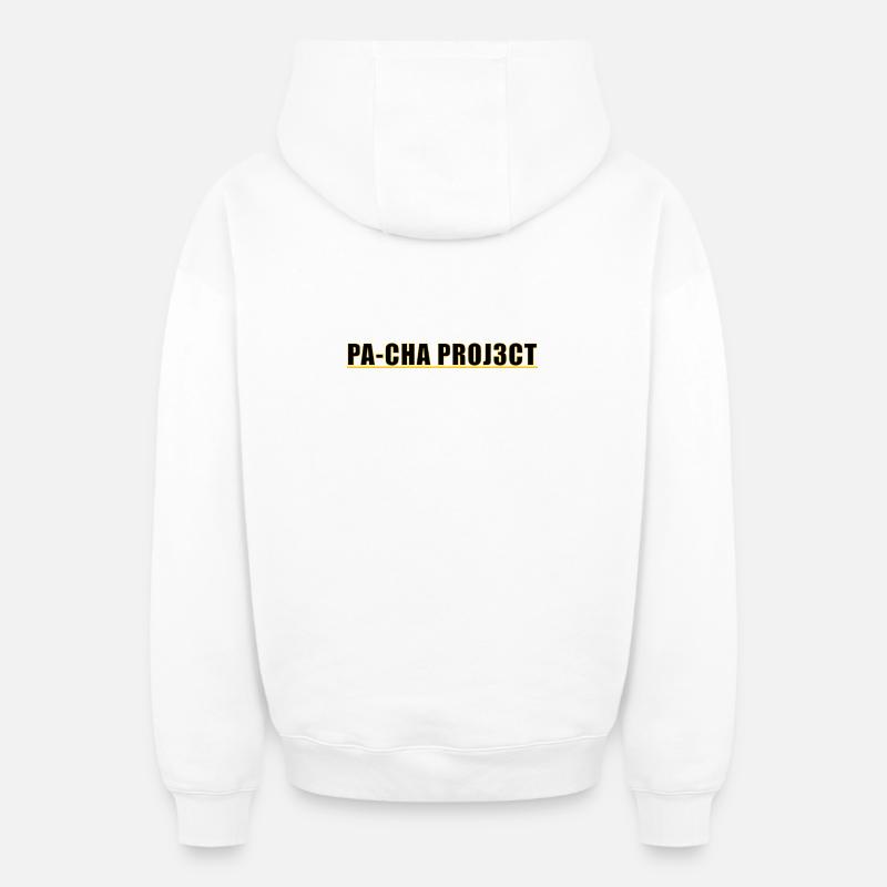 PA-CHA PROJ3CT - Sweat à capuche unisexe zippé oversize épais SPREAD - blanc