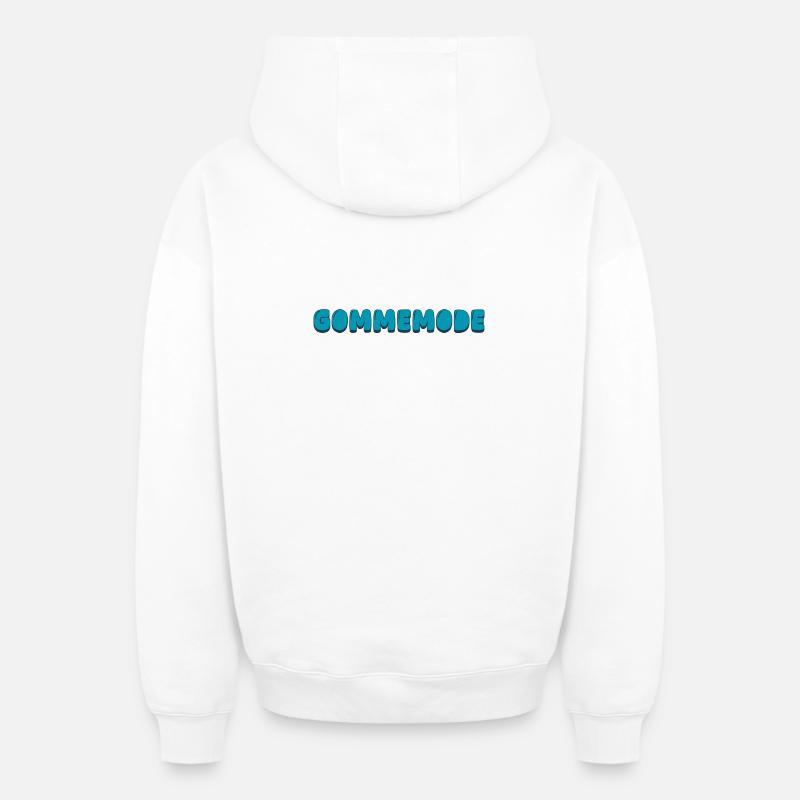 Gommemode - Sweat à capuche unisexe zippé oversize épais SPREAD - blanc