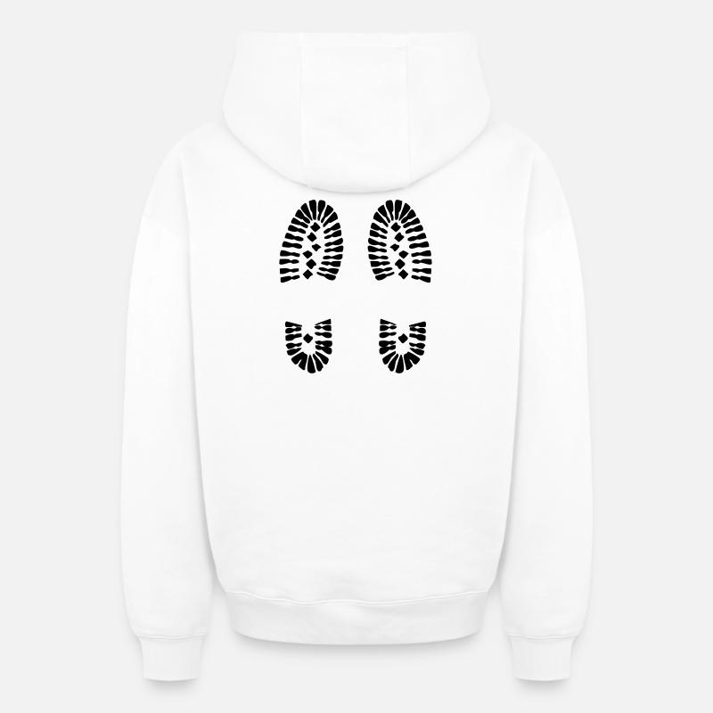 Footprints (V) - Oversized Heavyweight Unisex Zip Hoodie - Weiß
