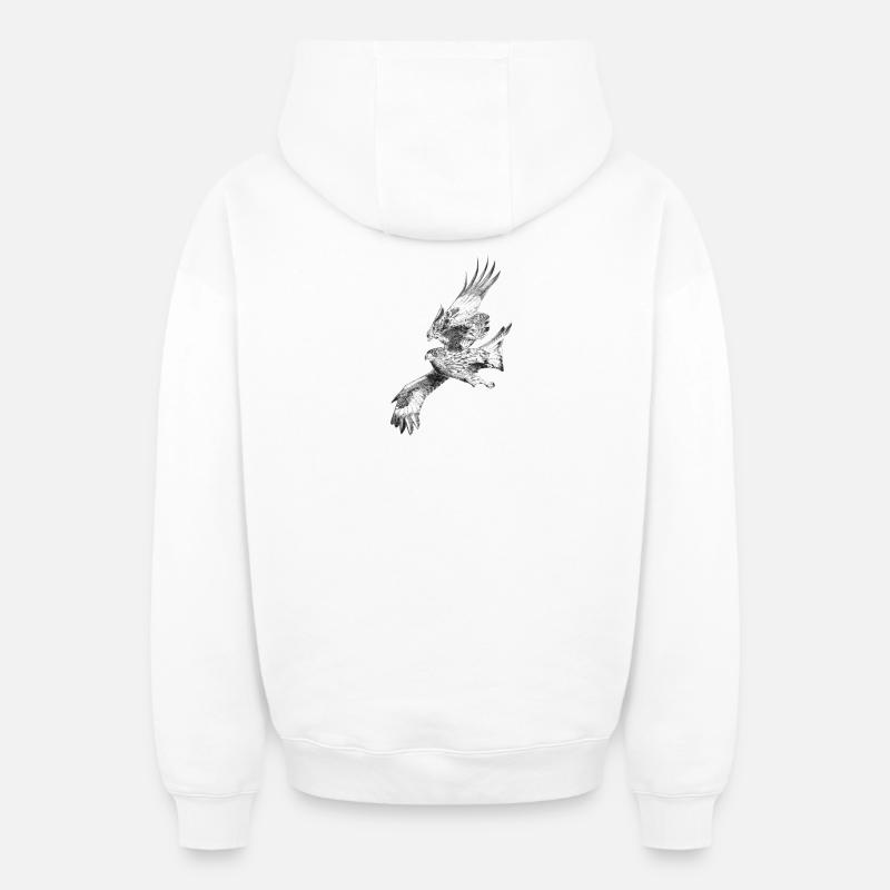 Falcon - Sweat à capuche unisexe zippé oversize épais SPREAD - blanc