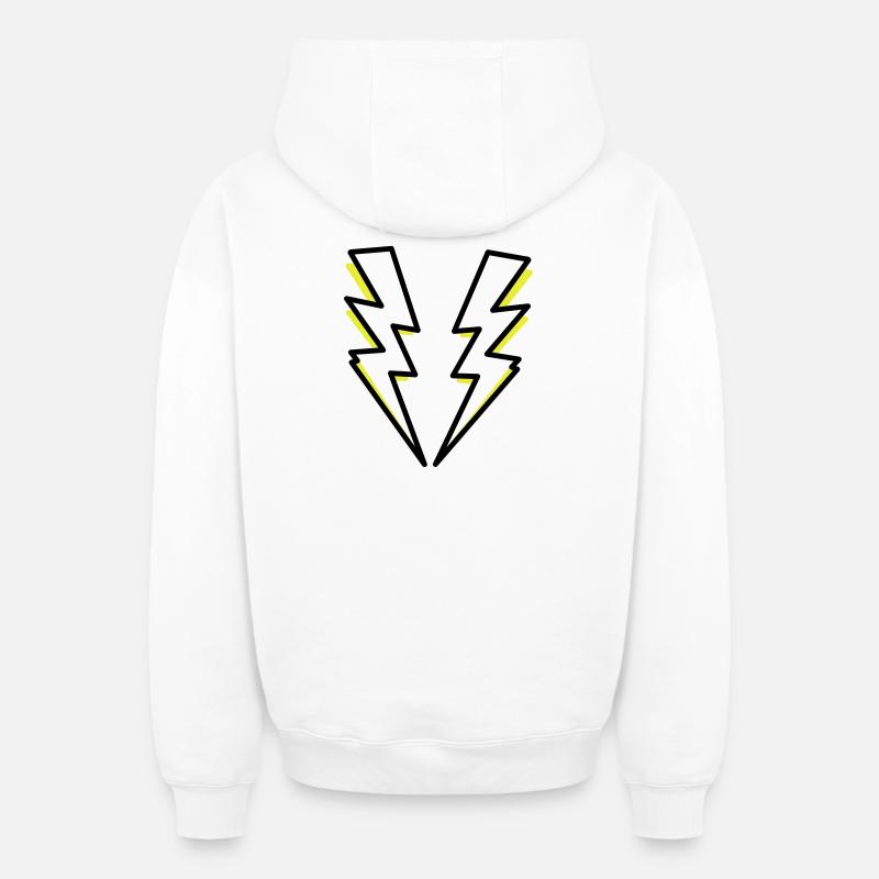 Lightning flash lighting - Oversized Heavyweight Unisex Zip Hoodie - white
