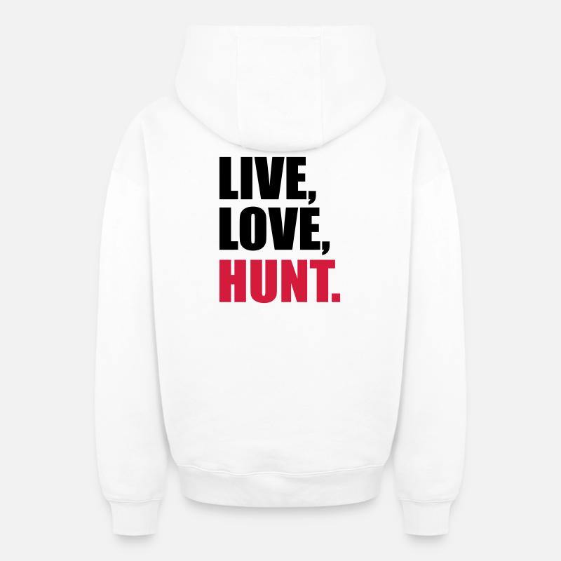 chasse - Sweat à capuche unisexe zippé oversize épais SPREAD - blanc