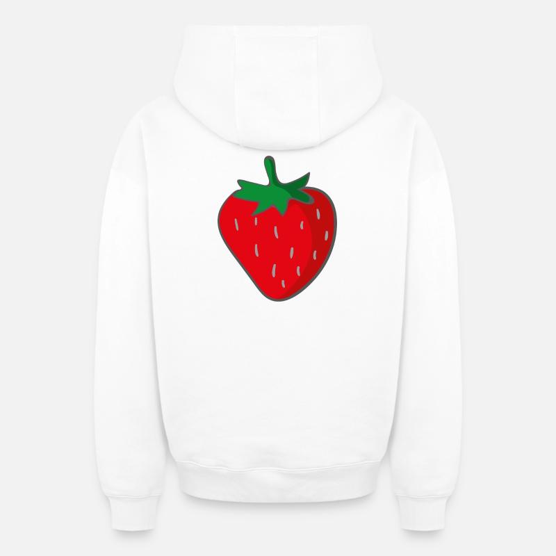 Fraise - Sweat à capuche unisexe zippé oversize épais SPREAD - blanc