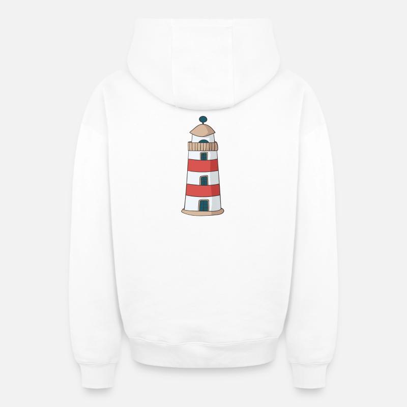Leuchtturm - Oversized Heavyweight Unisex Zip Hoodie - Weiß