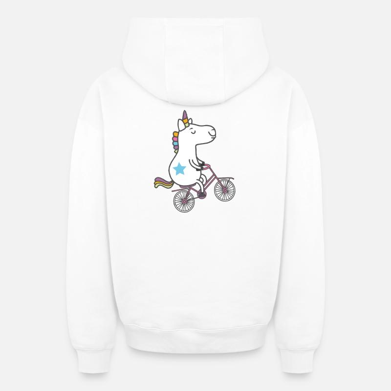 licorne seulement - Sweat à capuche unisexe zippé oversize épais SPREAD - blanc