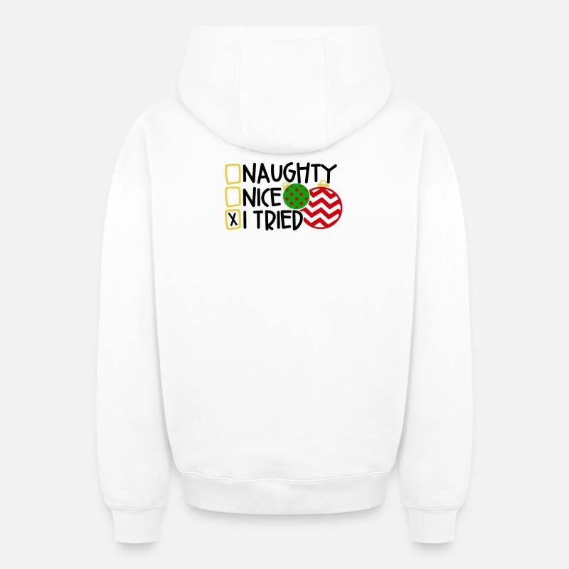 Noël - Sweat à capuche unisexe zippé oversize épais SPREAD - blanc