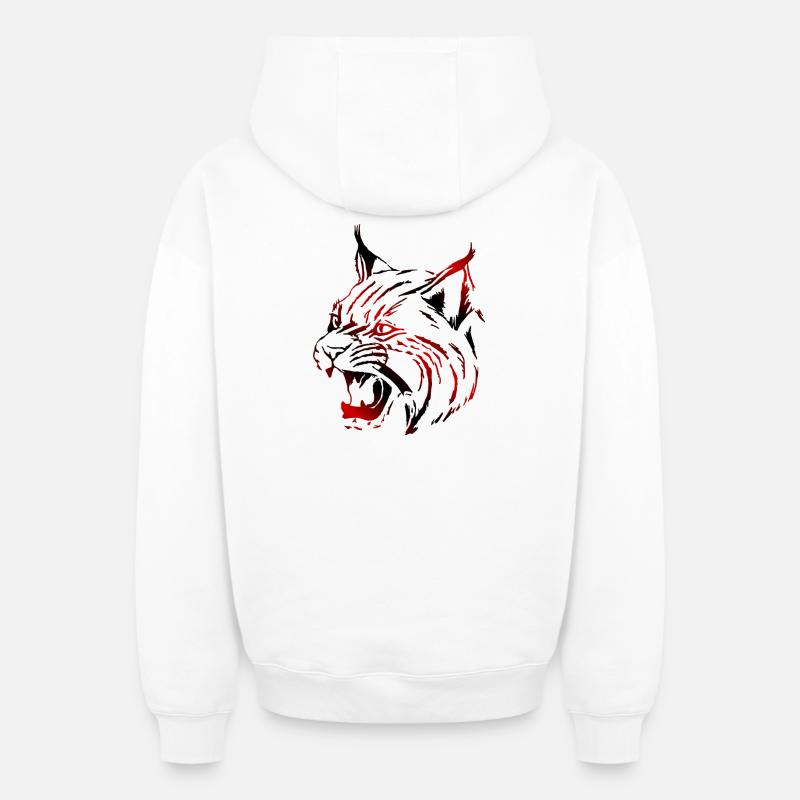 Lynx (03) - Sweat à capuche unisexe zippé oversize épais SPREAD - blanc