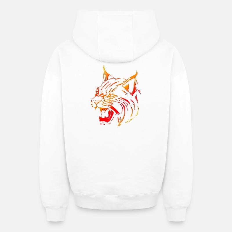 Lynx (01) - Sweat à capuche unisexe zippé oversize épais SPREAD - blanc