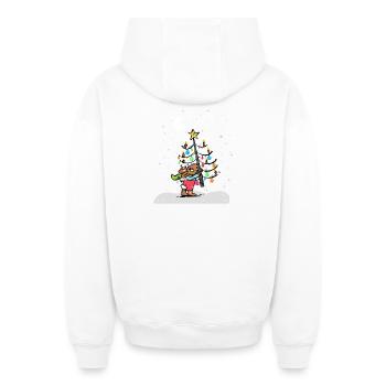 Weihnachtsbaum - Oversized Heavyweight Unisex Zip Hoodie - Weiß - Hinten - AI Model Male 178 light (178cm)