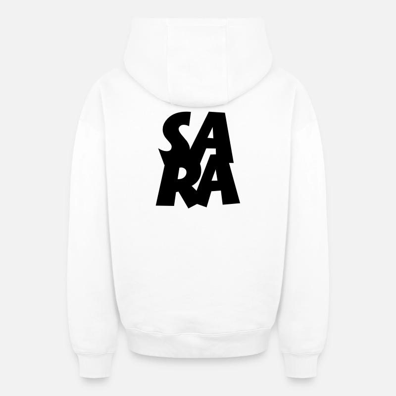 Sara - Oversized Heavyweight Unisex Zip Hoodie - Weiß