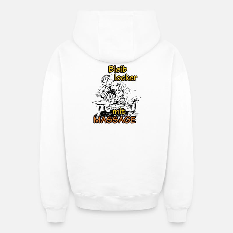 Massage - Sweat à capuche unisexe zippé oversize épais SPREAD - blanc