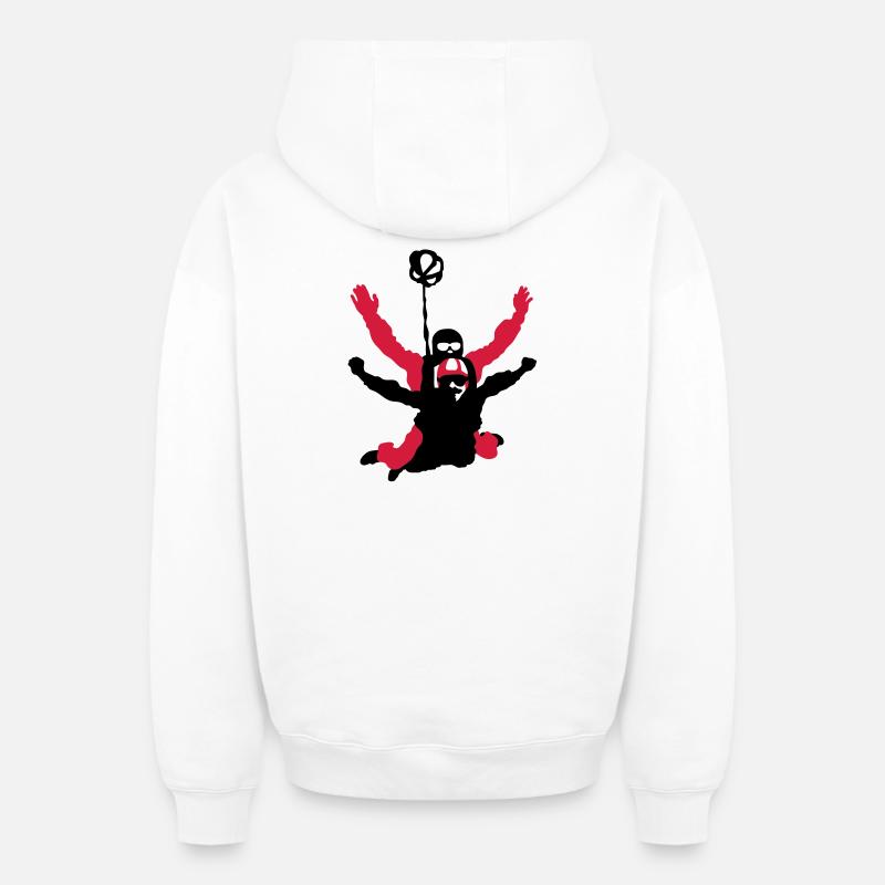 tandem - Sweat à capuche unisexe zippé oversize épais SPREAD - blanc