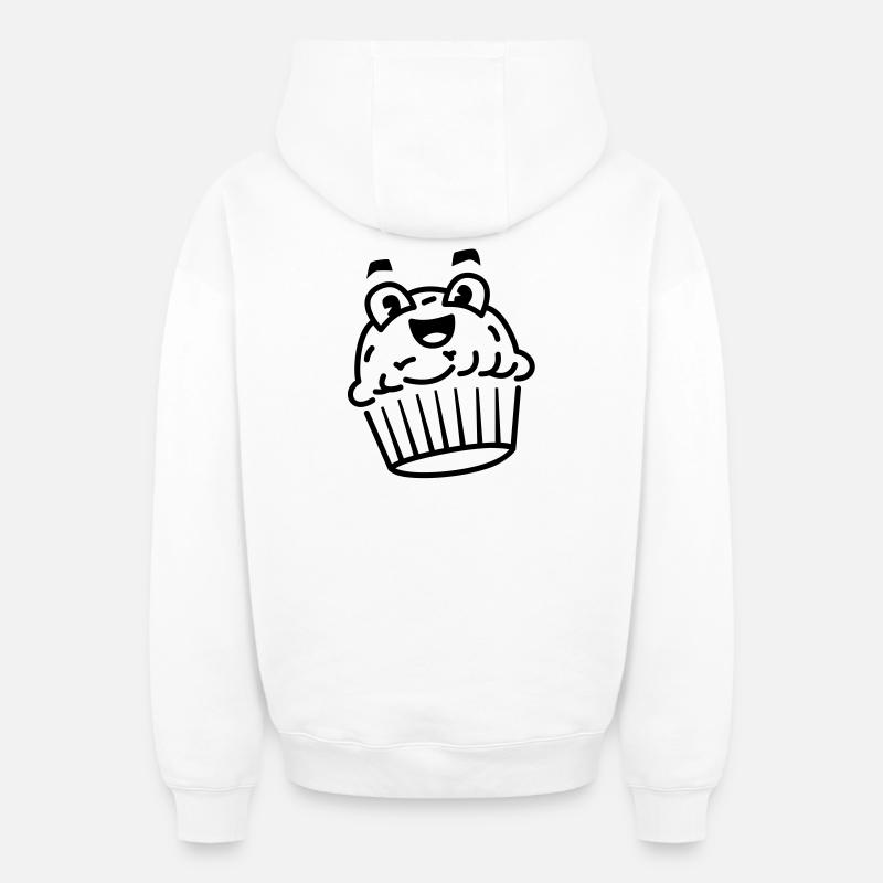 Cupcake - Sweat à capuche unisexe zippé oversize épais SPREAD - blanc