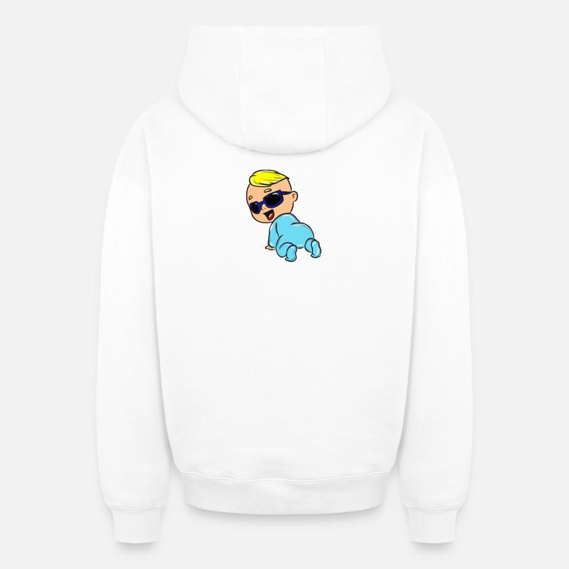 bébé - Sweat à capuche unisexe zippé oversize épais SPREAD - blanc
