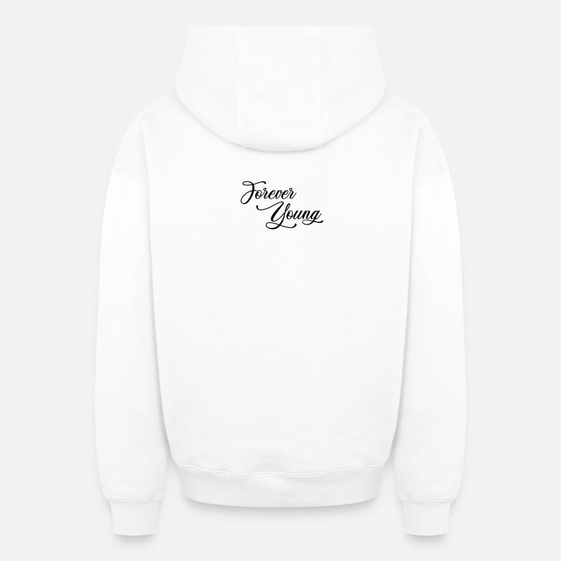 Forever Young - noir - Sweat à capuche unisexe zippé oversize épais SPREAD - blanc