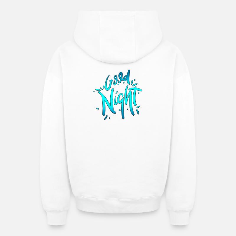 Bonne nuit - Sweat à capuche unisexe zippé oversize épais SPREAD - blanc