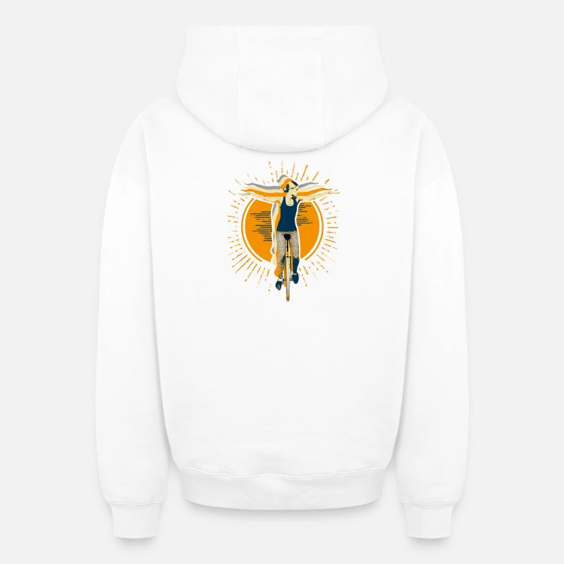 Monocycle | Fly4you - Sweat à capuche unisexe zippé oversize épais SPREAD - blanc