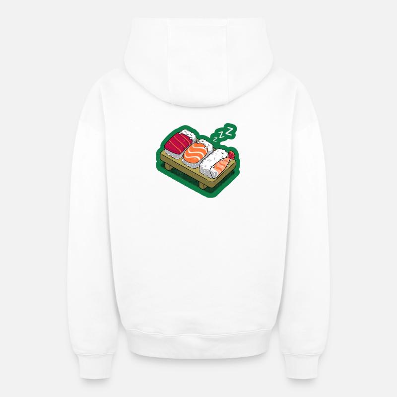 Sushi sieste - Sweat à capuche unisexe zippé oversize épais SPREAD - blanc