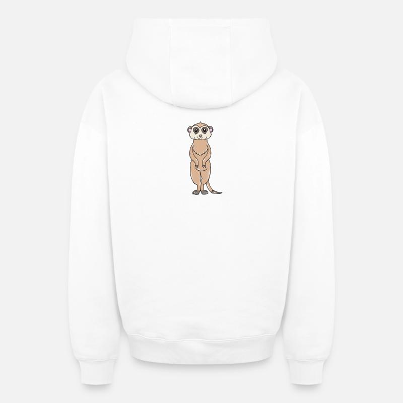 Suricate - Sweat à capuche unisexe zippé oversize épais SPREAD - blanc