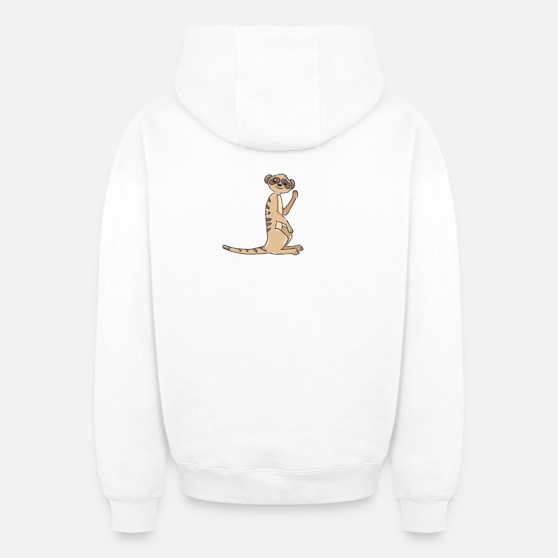 Suricate cadeau - Sweat à capuche unisexe zippé oversize épais SPREAD - blanc