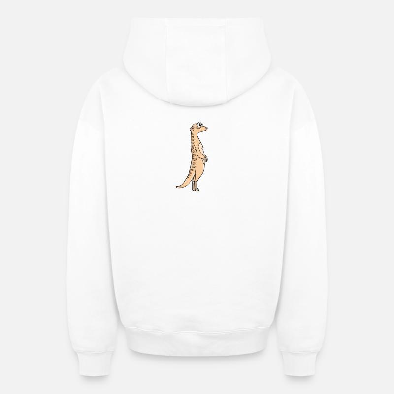 suricates - Sweat à capuche unisexe zippé oversize épais SPREAD - blanc