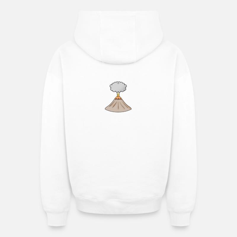 volcan - Sweat à capuche unisexe zippé oversize épais SPREAD - blanc