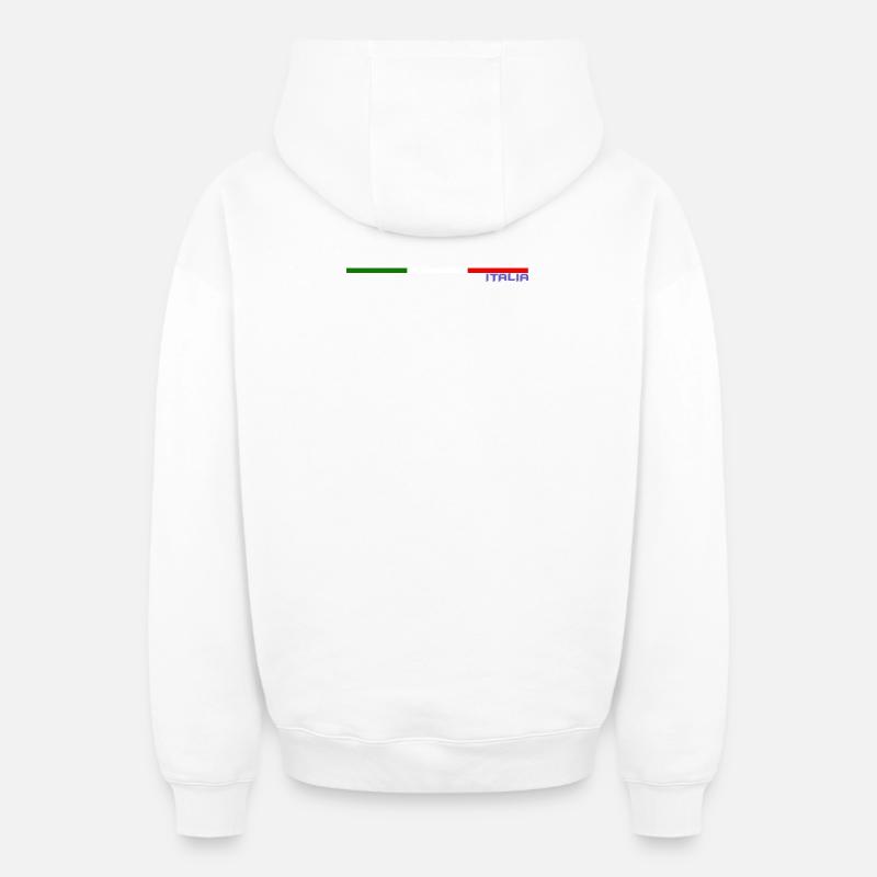 DRAPEAU ITALIA - Sweat à capuche unisexe zippé oversize épais SPREAD - blanc