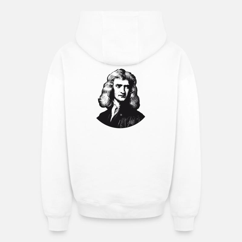 Isaac Newton - Sweat à capuche unisexe zippé oversize épais SPREAD - blanc