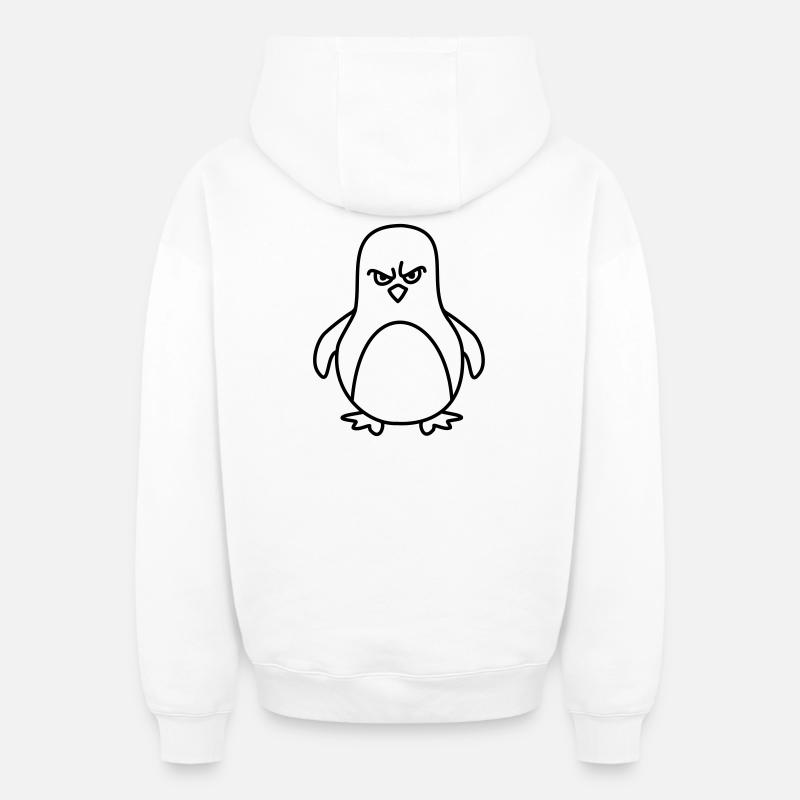 pingouin - Sweat à capuche unisexe zippé oversize épais SPREAD - blanc