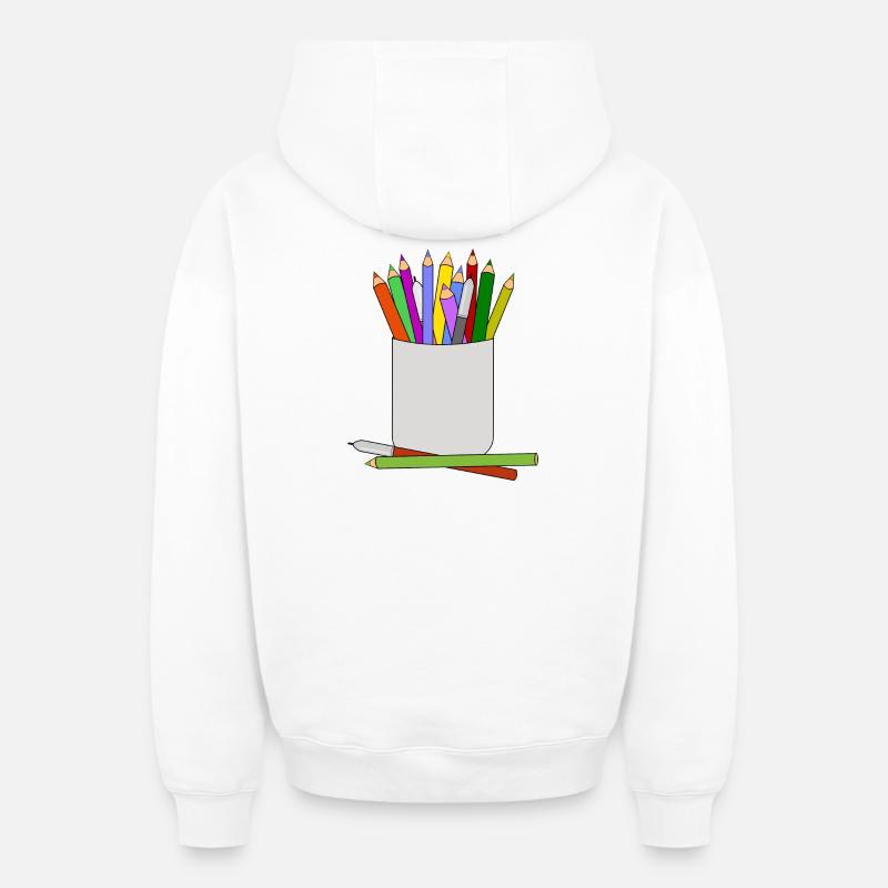 stylo - Sweat à capuche unisexe zippé oversize épais SPREAD - blanc