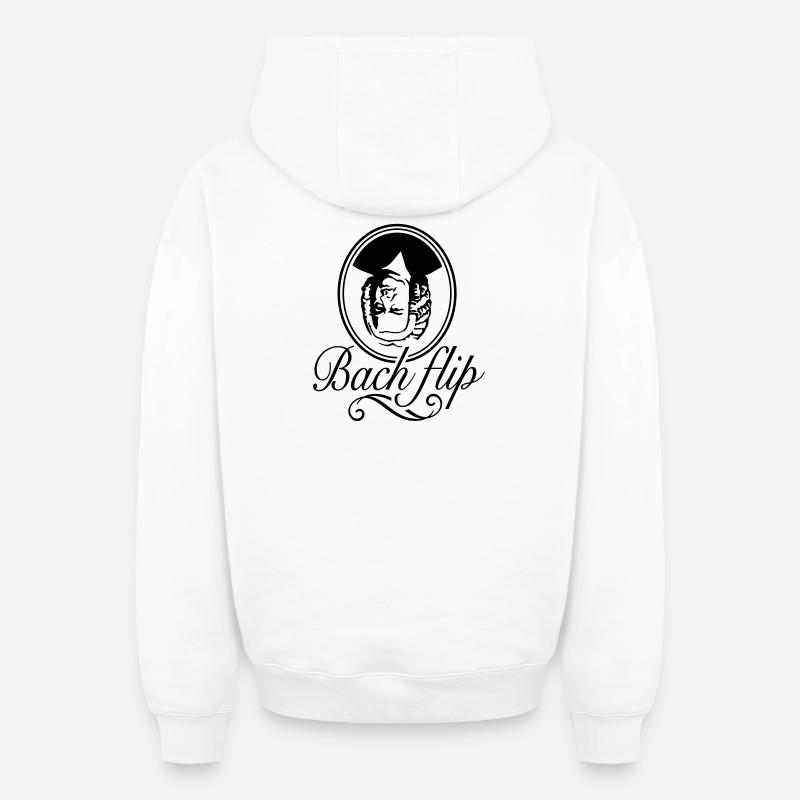Bach Flip - Sweat à capuche unisexe zippé oversize épais SPREAD - blanc
