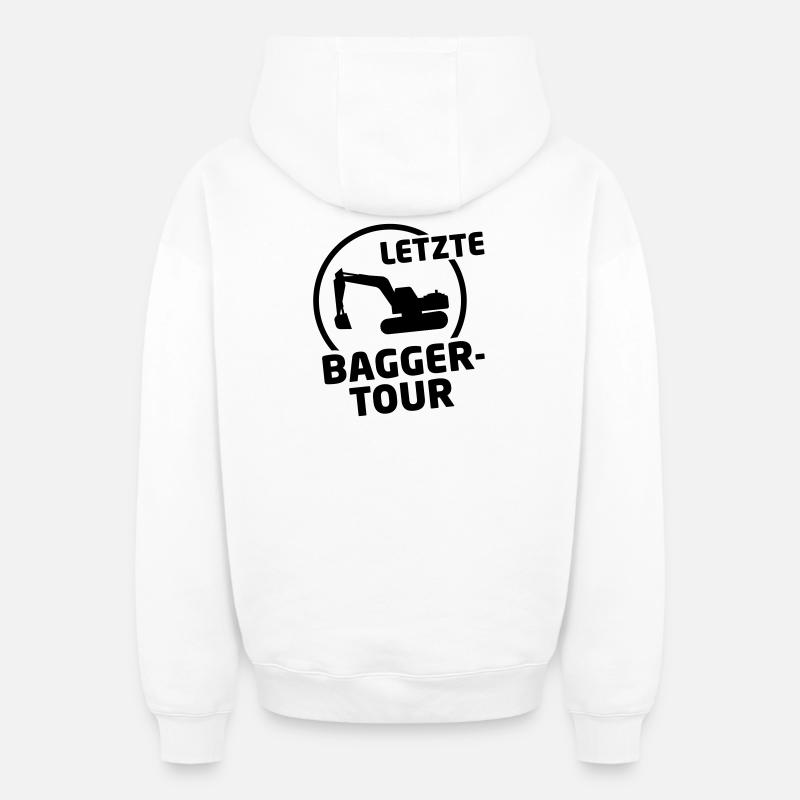 baggertour jga hochzeit - Oversized Heavyweight Unisex Zip Hoodie - Weiß