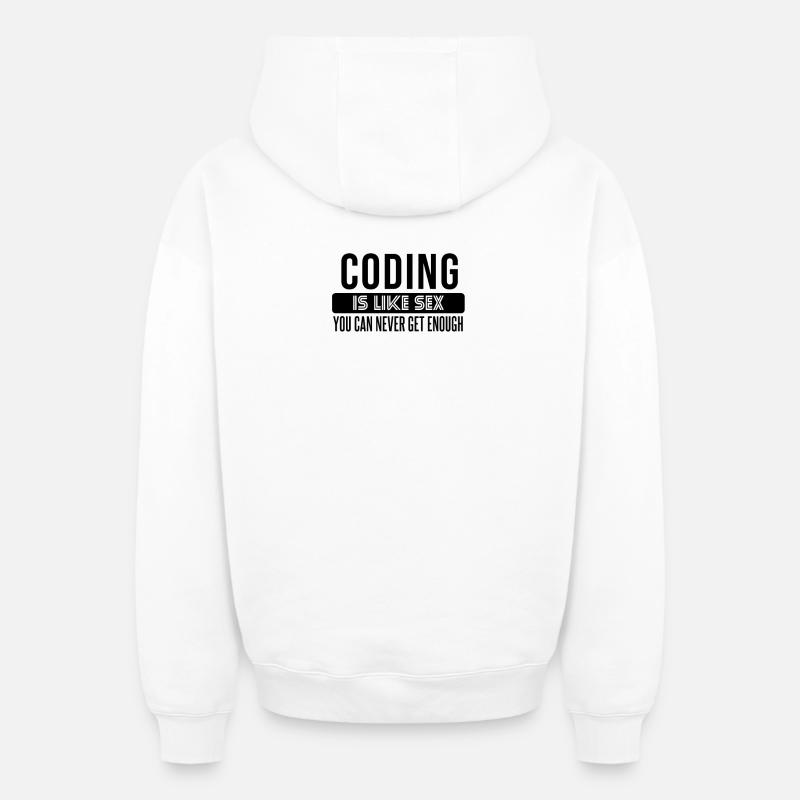 Coding Statement – Provokantes Entwicklerdesign - Oversized Heavyweight Unisex Zip Hoodie - Weiß