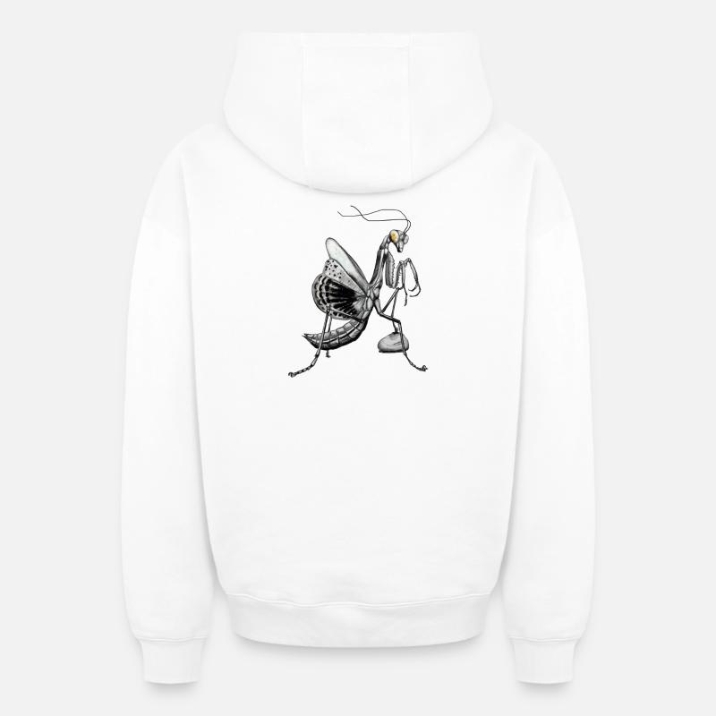Mante religieuse - Sweat à capuche unisexe zippé oversize épais SPREAD - blanc