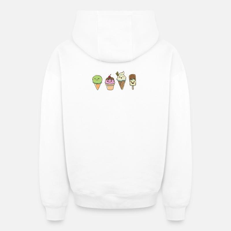 Glacier Glacier Glacier - Sweat à capuche unisexe zippé oversize épais SPREAD - blanc