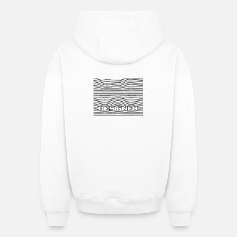 Designer - Sweat à capuche unisexe zippé oversize épais SPREAD - blanc