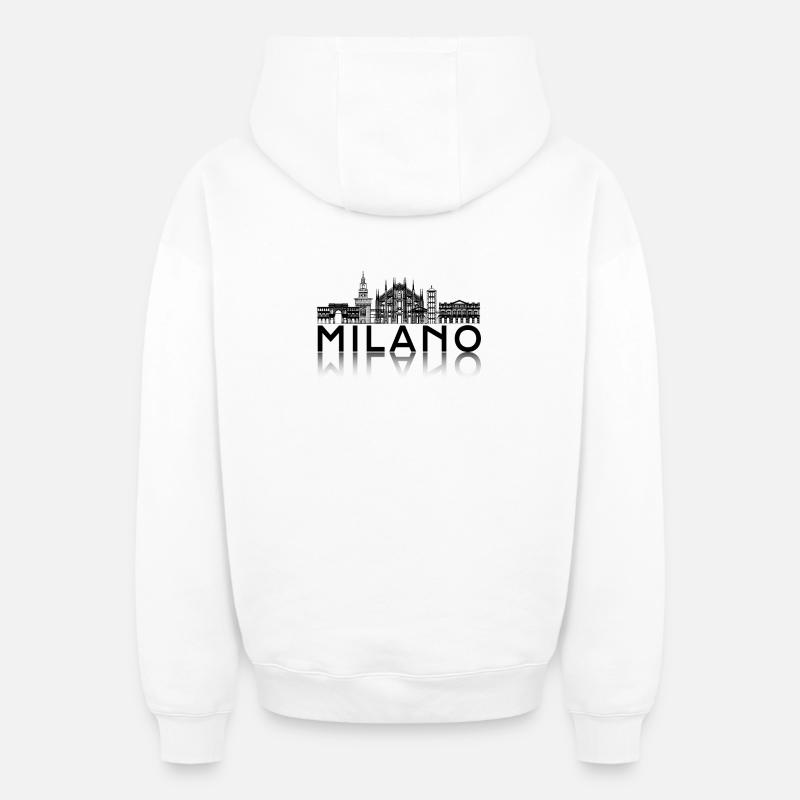 Milan - Sweat à capuche unisexe zippé oversize épais SPREAD - blanc