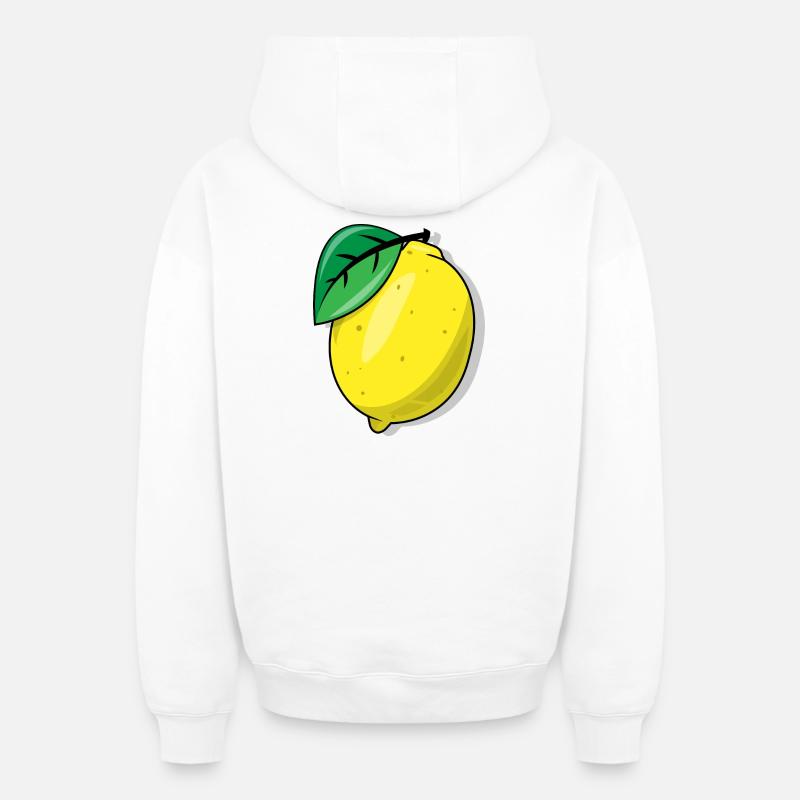 citron - Sweat à capuche unisexe zippé oversize épais SPREAD - blanc