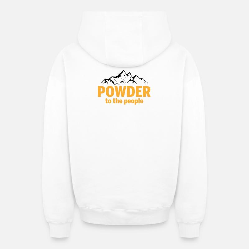 Poudre pour le peuple - Sweat à capuche unisexe zippé oversize épais SPREAD - blanc
