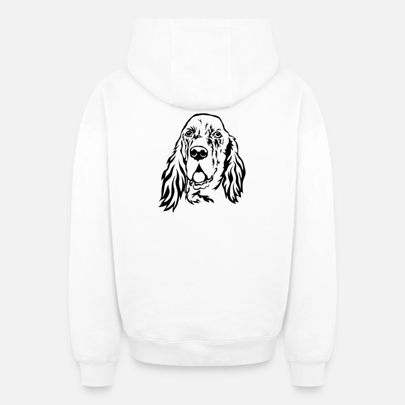 Englischer Setter Kopf - Oversized Heavyweight Unisex Zip Hoodie - Weiß