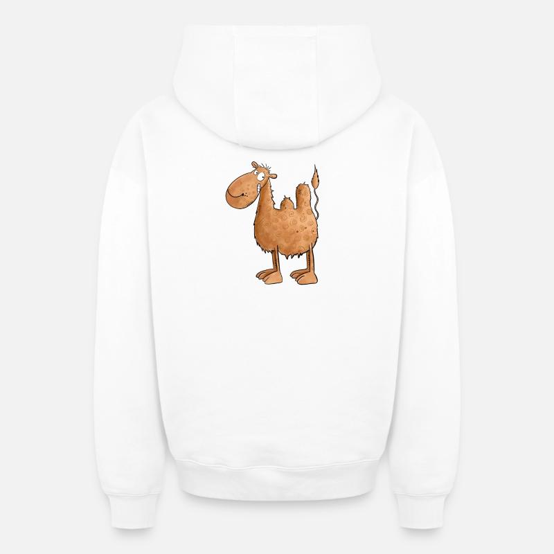 Drolliges Kamel I Tiere - Sweat à capuche unisexe zippé oversize épais SPREAD - blanc