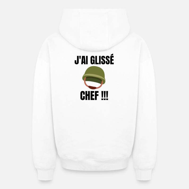 la septième Compagnie - Sweat à capuche unisexe zippé oversize épais SPREAD - blanc