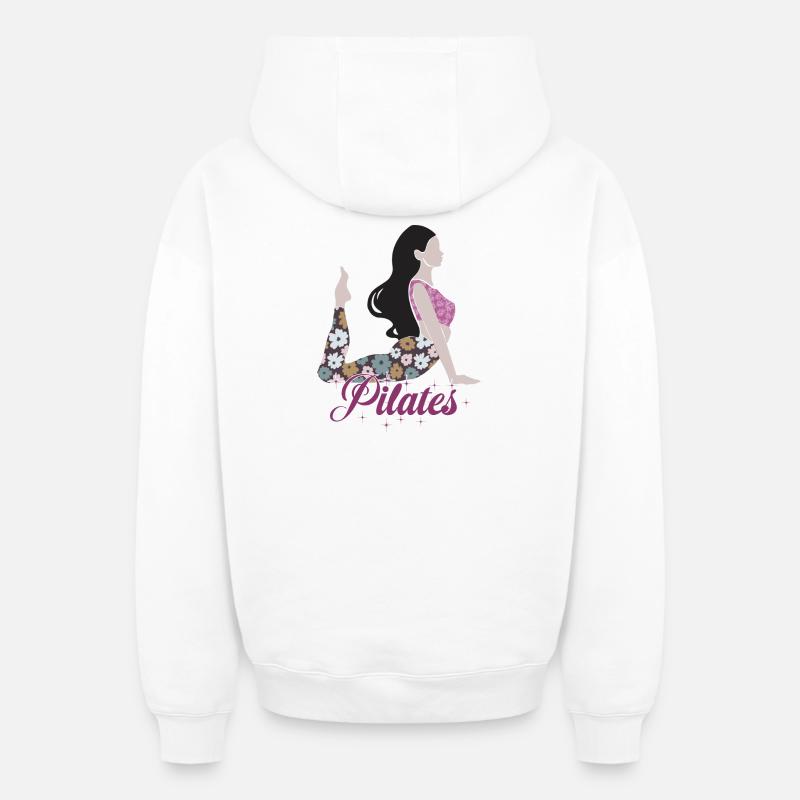Pilates - Sweat à capuche unisexe zippé oversize épais SPREAD - blanc