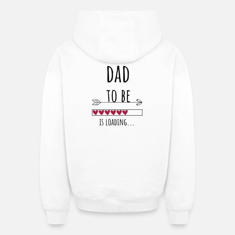 Papa-être Père-être Cadeau - Sweat à capuche unisexe zippé oversize épais SPREAD - blanc