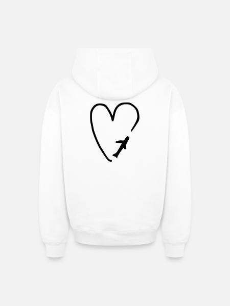 Love of flying - Oversized Heavyweight Unisex Zip Hoodie - white