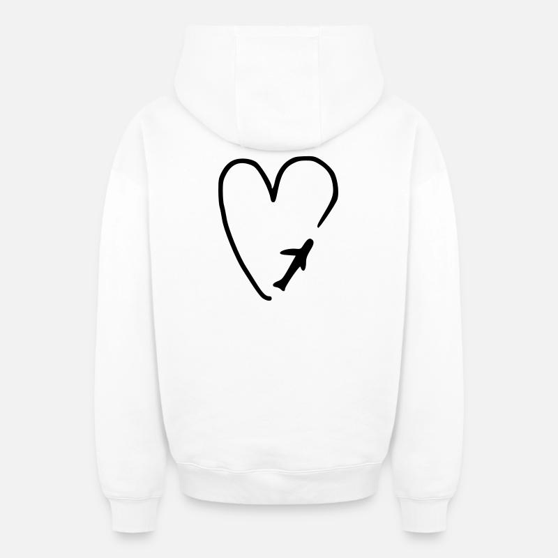 Flugliebe - Oversized Heavyweight Unisex Zip Hoodie - Weiß
