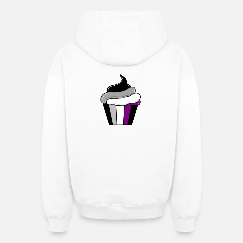 Cupcake Ace Pride - Sweat à capuche unisexe zippé oversize épais SPREAD - blanc