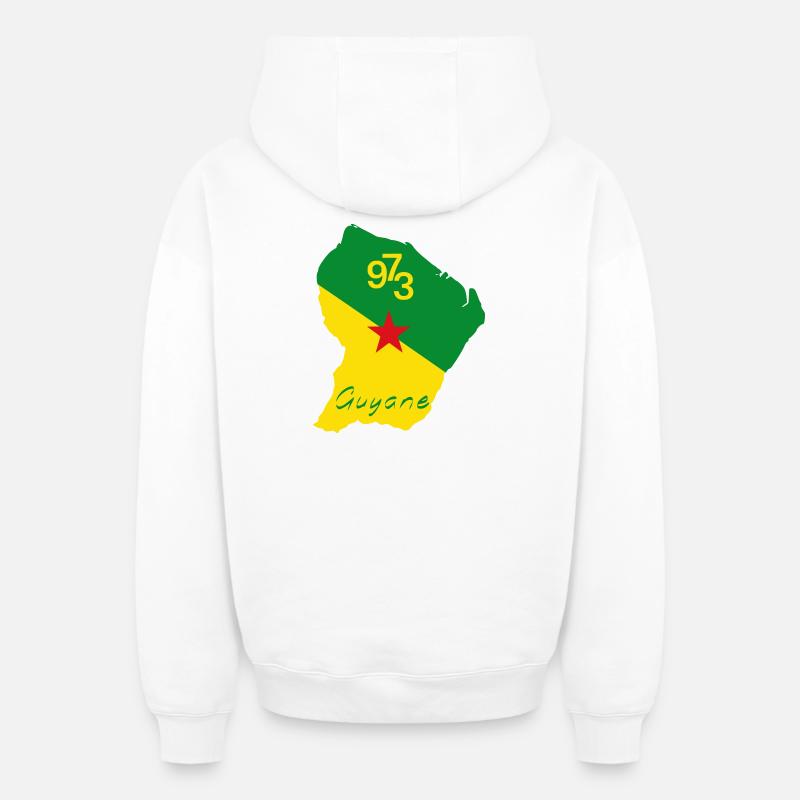 Guyane - Sweat à capuche unisexe zippé oversize épais SPREAD - blanc