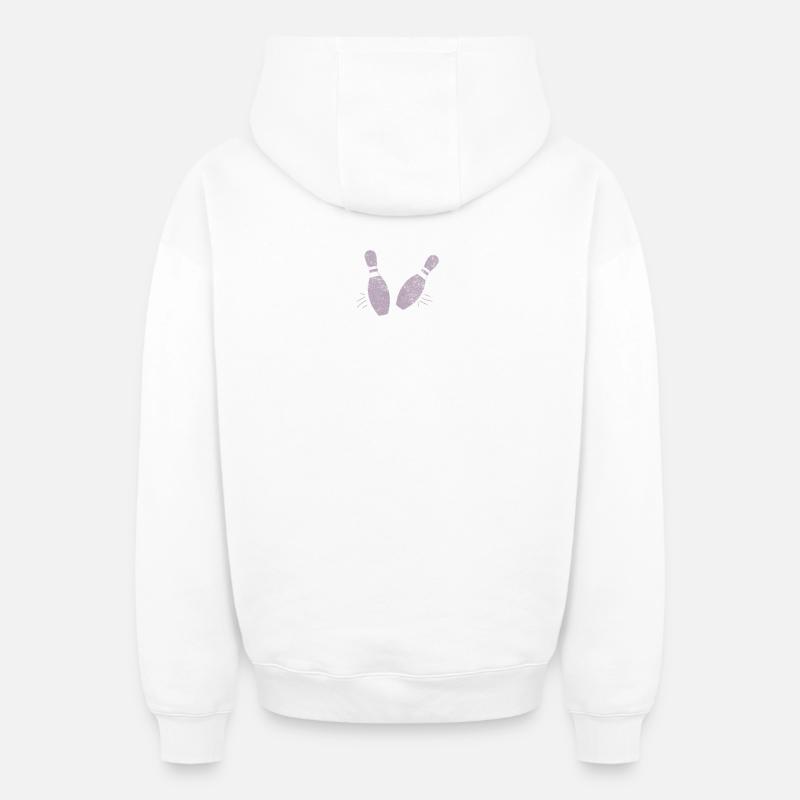 quilles de bowling - Sweat à capuche unisexe zippé oversize épais SPREAD - blanc